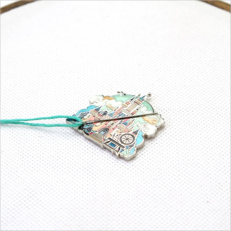 Awesome Pattern Studio Needle Minder Set - Sleeping Beauty Castle Magnetic Needle Minder + 2 Needle Threaders. Enamel Pin for Cross Stitch, Embroidery and Craft - Image 4